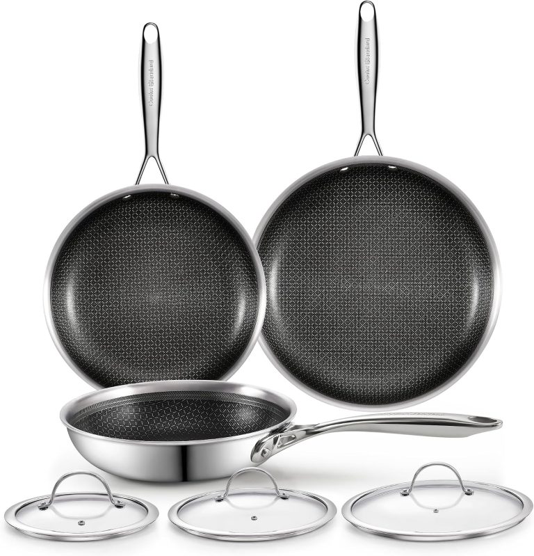 Multi-Ply Clad Stainless Steel 6-Piece Fry Pan Set, 8-10.5-12 Inch