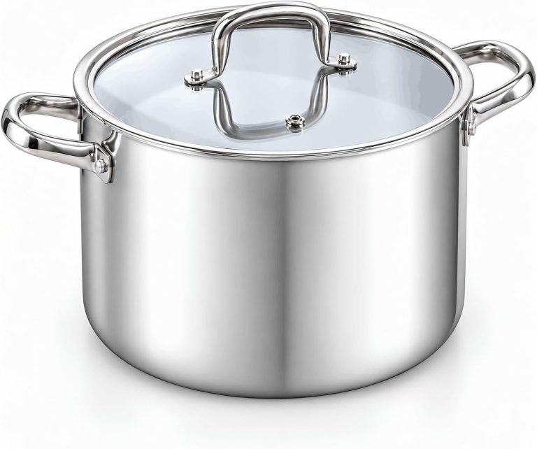 Tri-Ply Clad Stainless Steel Stock Pot with Lid, 12 Quart