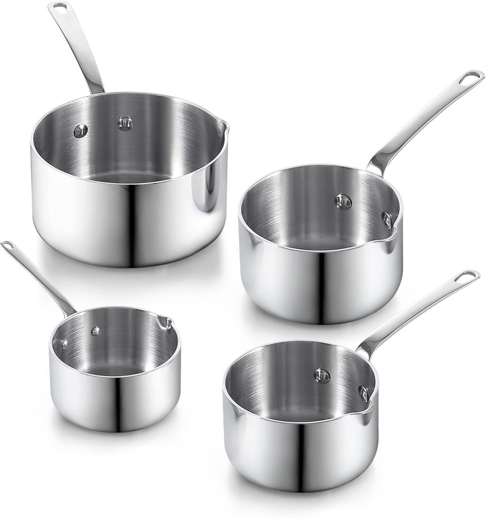 Multi-Ply Clad Stainless Steel 4pcs Butter Warmer Set