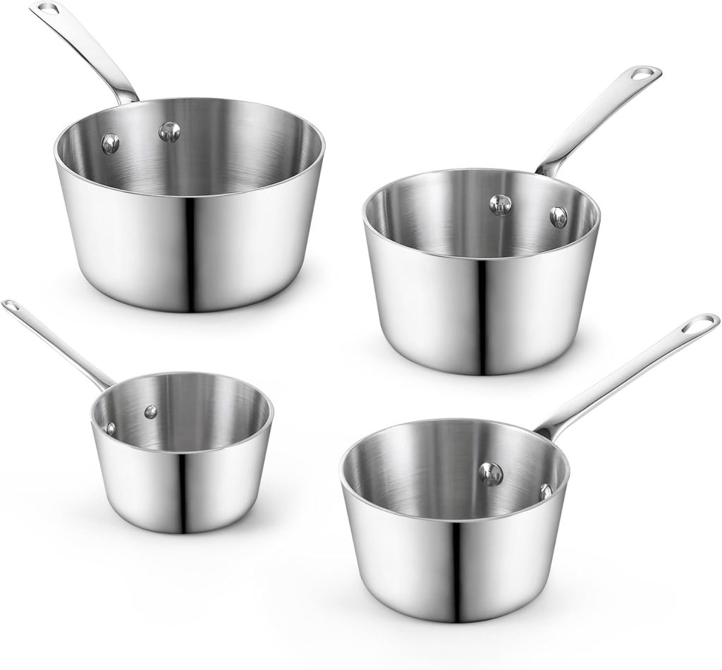 Multi-Ply Clad Stainless Steel 4pcs Butter Warmer Set