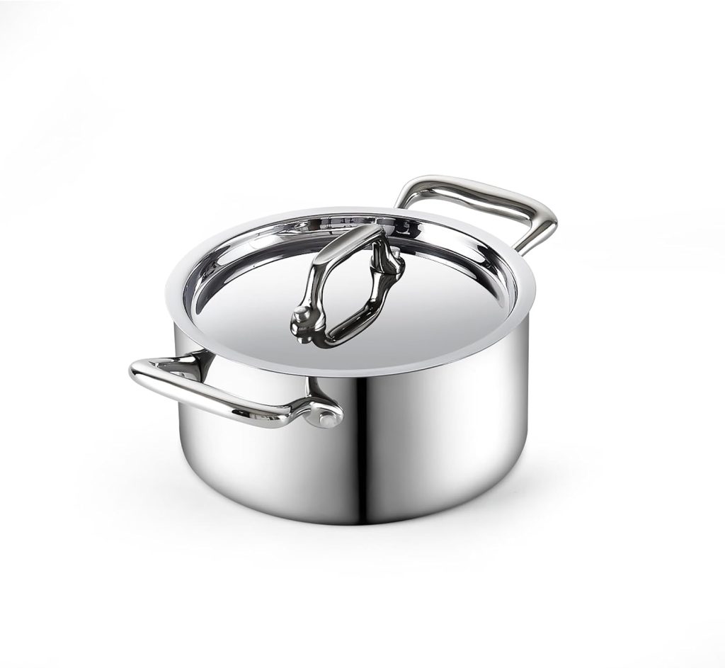 Multi-Ply Clad Stainless Steel Casserole With Lid, 0.78QT