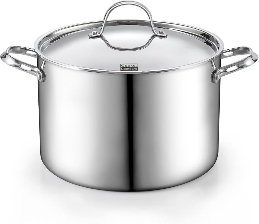 Multi-Ply Clad Stainless Steel Stock Pot with Lid, 12 Quart