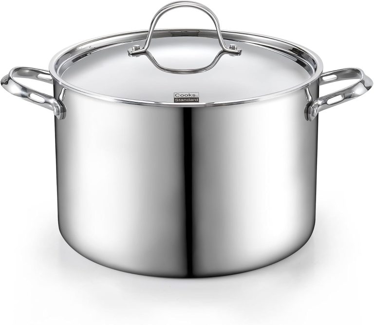 Multi-Ply Clad Stainless Steel Stock Pot with Lid, 12 Quart