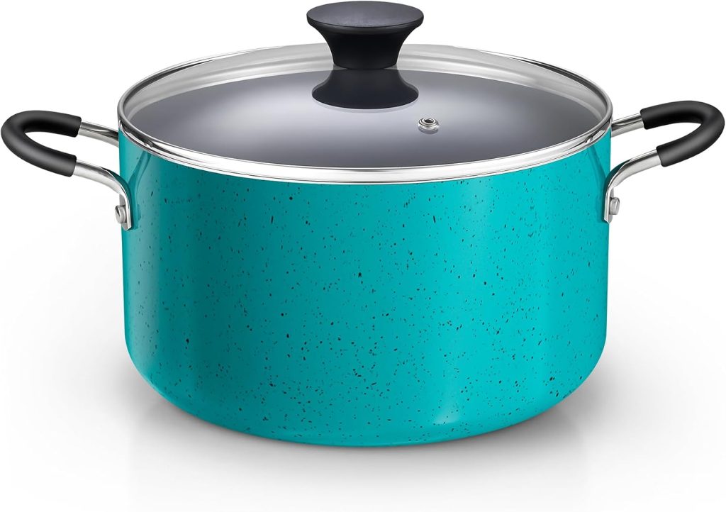Nonstick Stockpot with Lid, 6-Quart, Turquoise