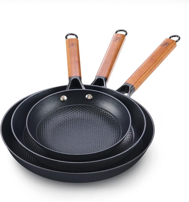 Cast Iron Non-Stick 3 pcs Fry Pan Set, 8 Inch+10 Inch+12 Inch