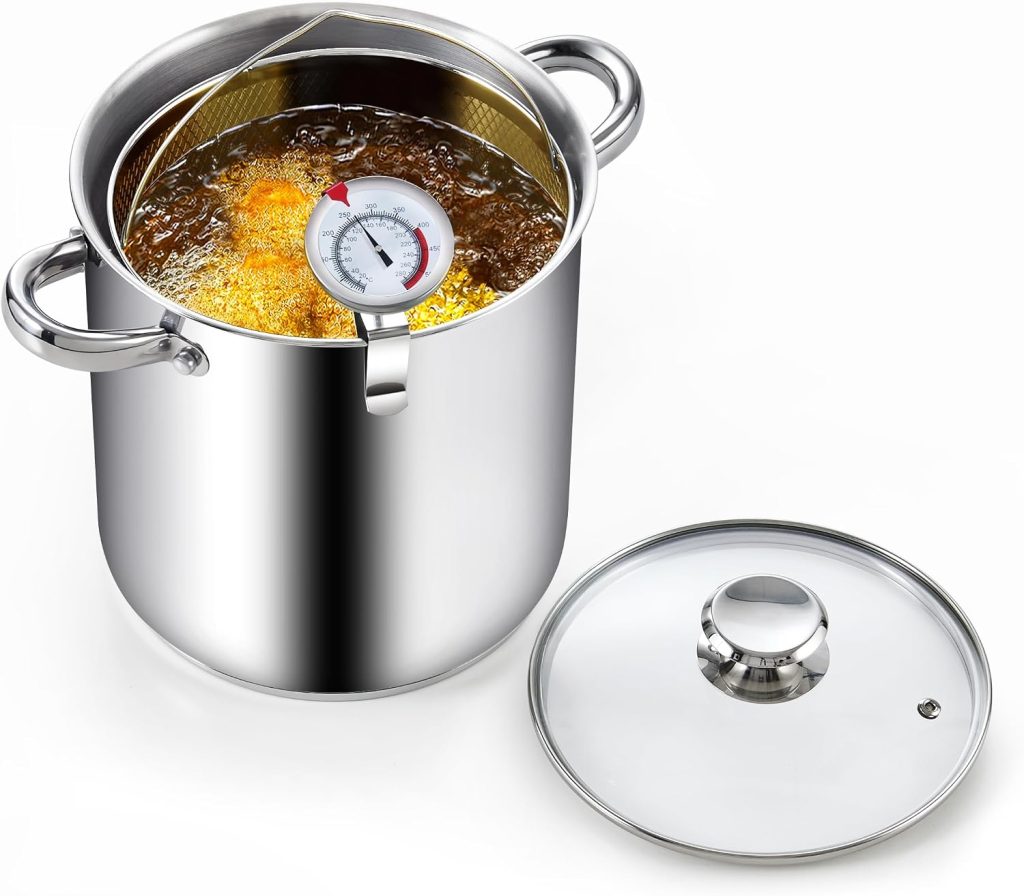 Stainless Steel 3-Piece Vegetable Asparagus Steamer Pot, 5 Quart